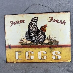 World Market‎ Metal Wall Sign Vintage Look Farm House Decor ~10.25 X 13.5 Inches